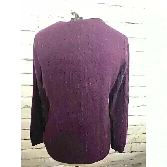 Charter Club Womens Size M Purple Long Sleeve Cashmere Sweater - Picture 2 of 6